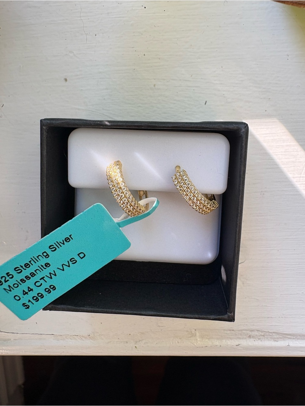 Hoop Earrings - sterling silver and moissanite